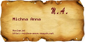 Michna Anna névjegykártya